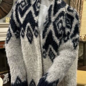 Anthropologie Navy and Cream Cardigan